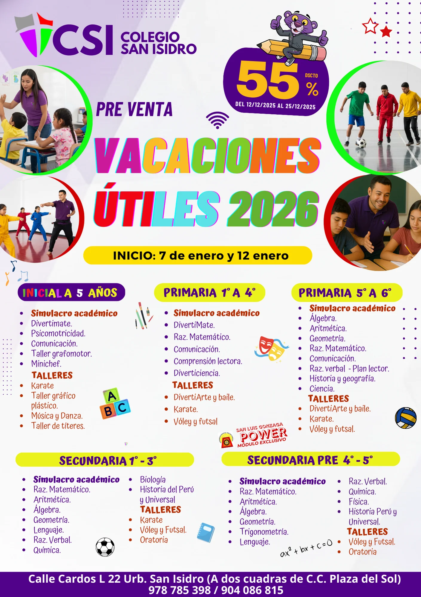 Vacaciones Útiles 2026 CSI Colegio San Isidro